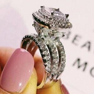 NEW 925 STERLING SILVER DIAMOND RING